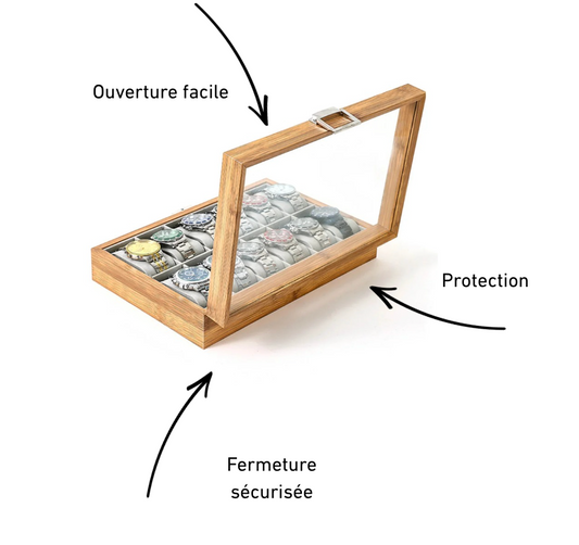 Boîte à Montre - Bambou Prestige Série 12