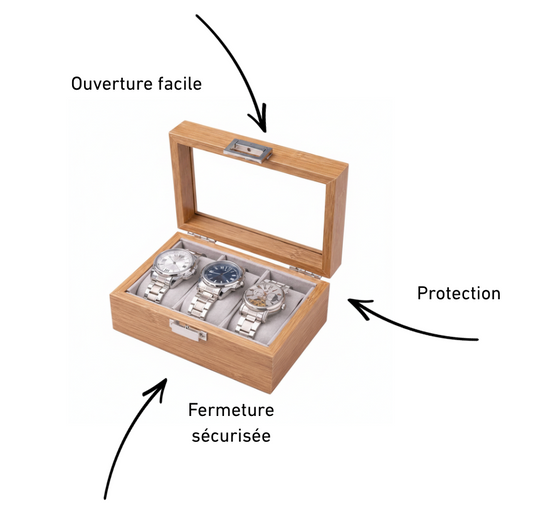 Boîte à Montre - Bambou Prestige Série 3