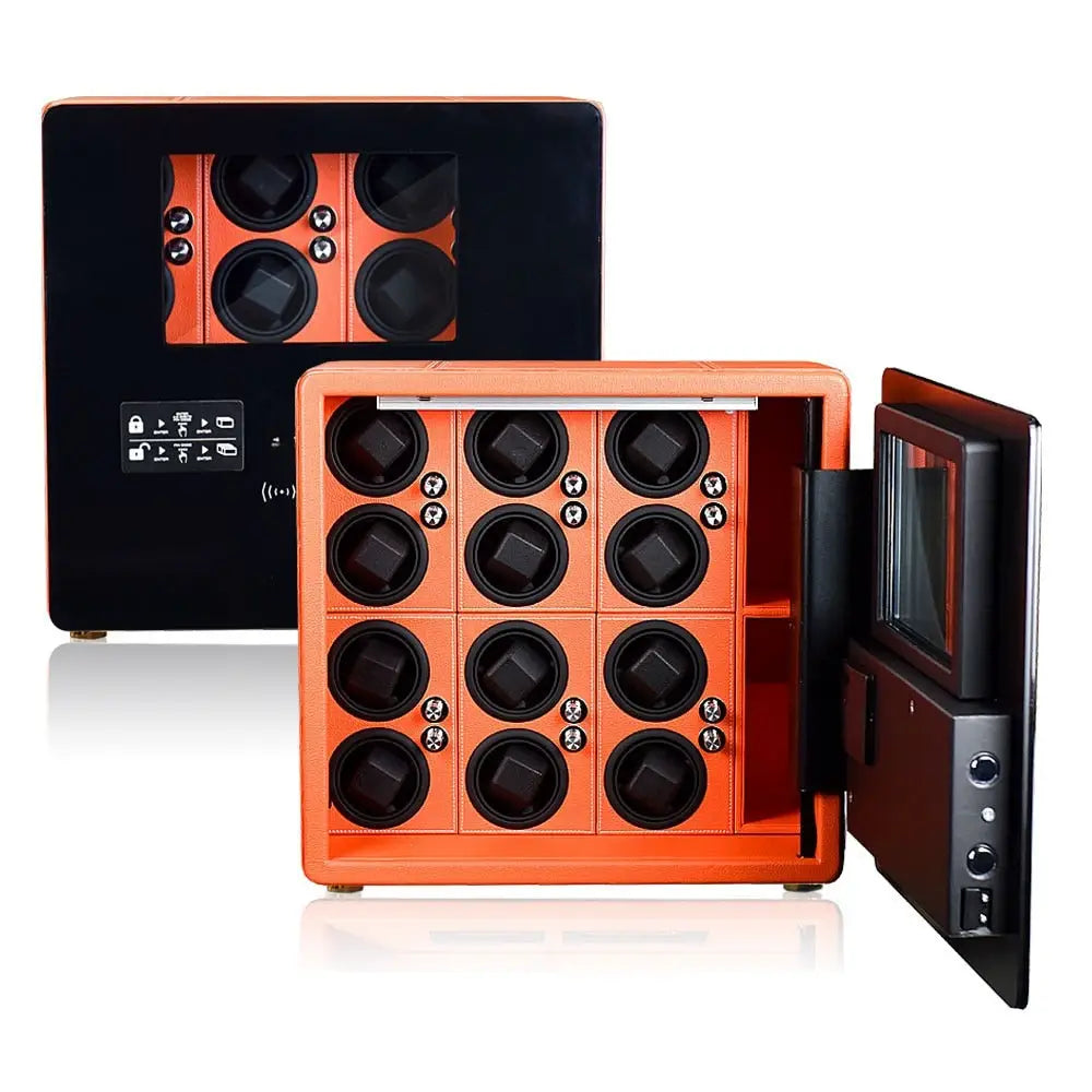 Bastion – Coffre Fort avec Remontoirs 12 Montres - Orange | Rotation Horlogère